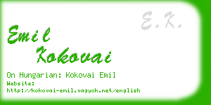 emil kokovai business card